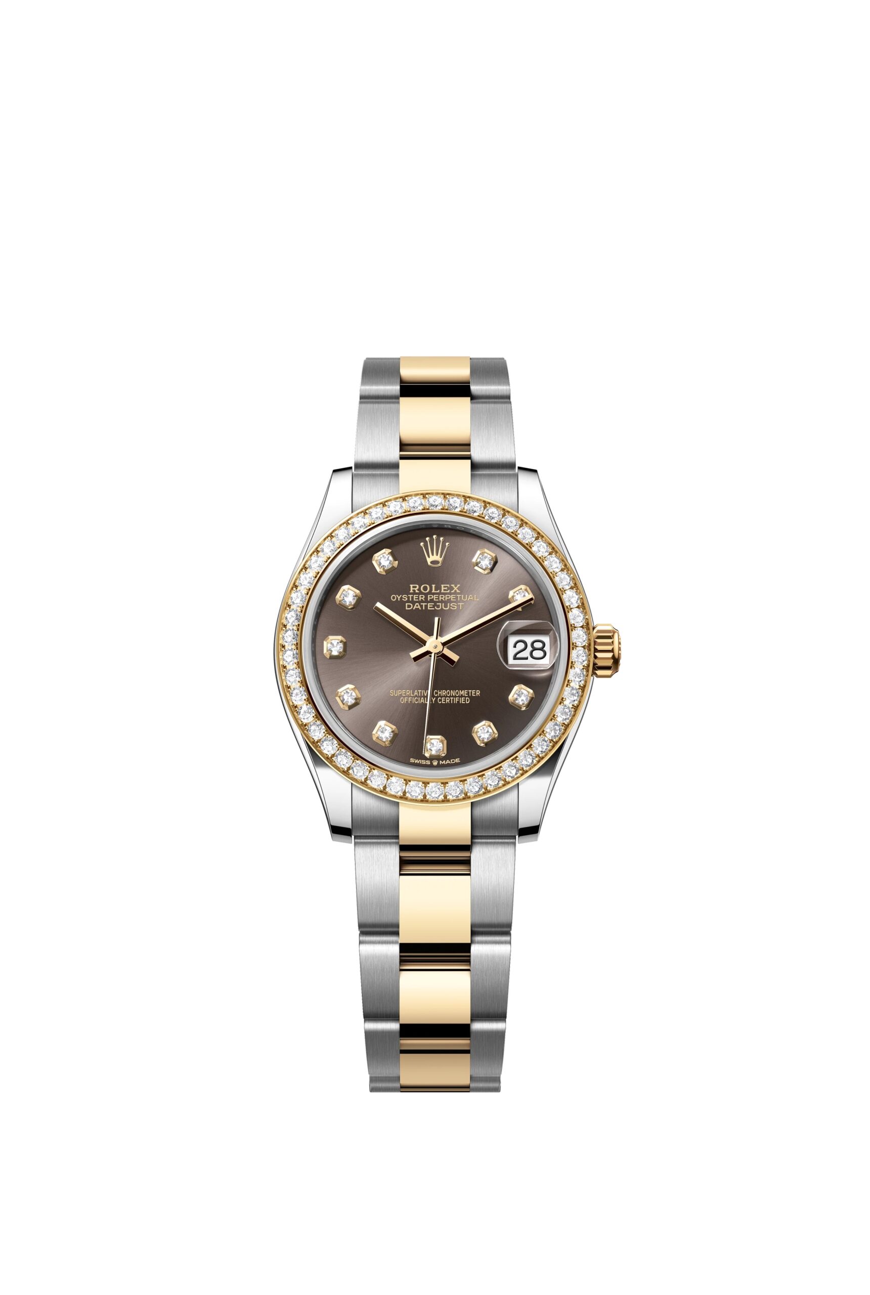 Rolex Datejust 31 Oyster, 31 mm, Oystersteel, yellow gold and diamonds Reference 278383RBR