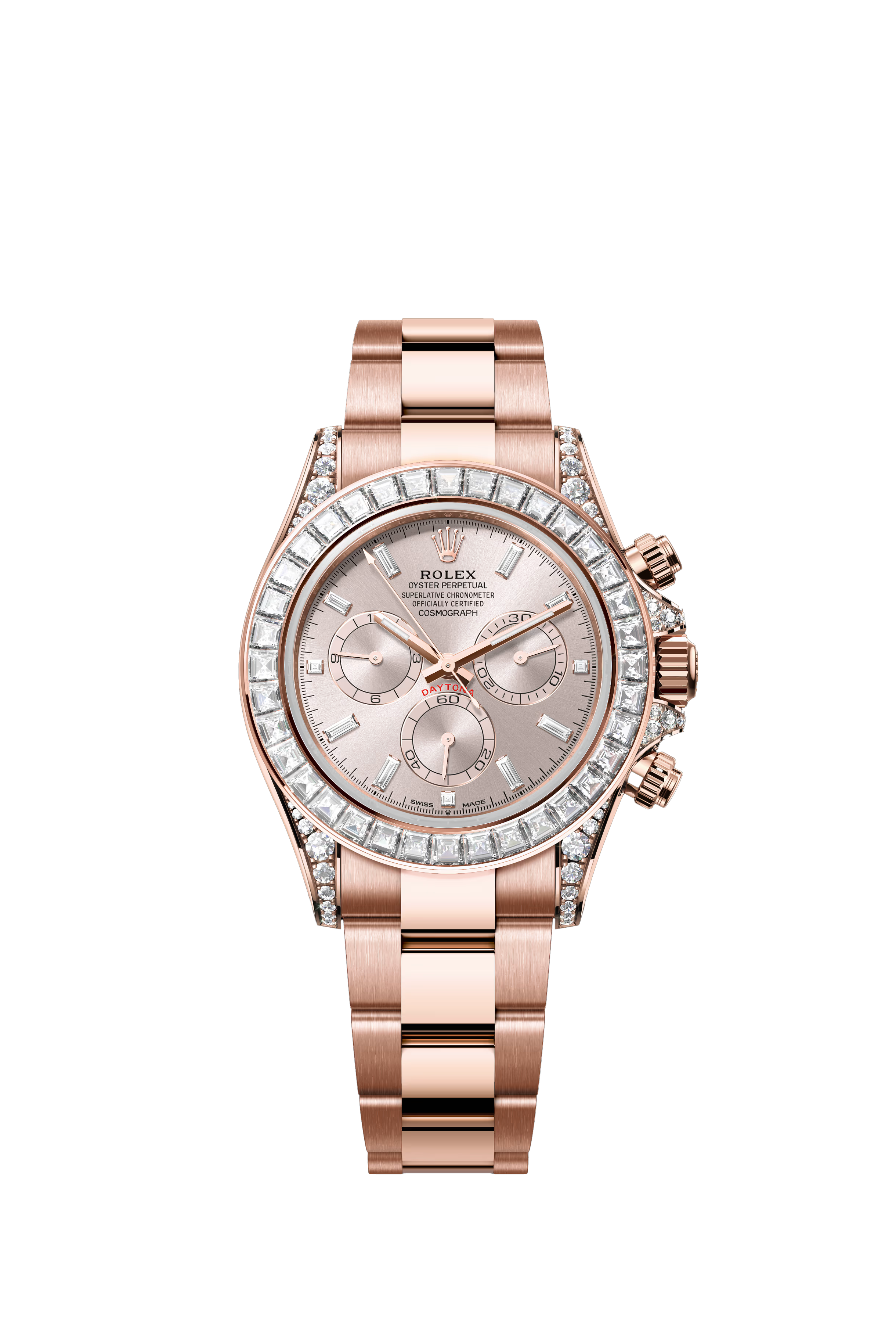 Rolex Cosmograph Daytona Oyster, 40 mm, Everose gold and diamonds Reference 126595TBR