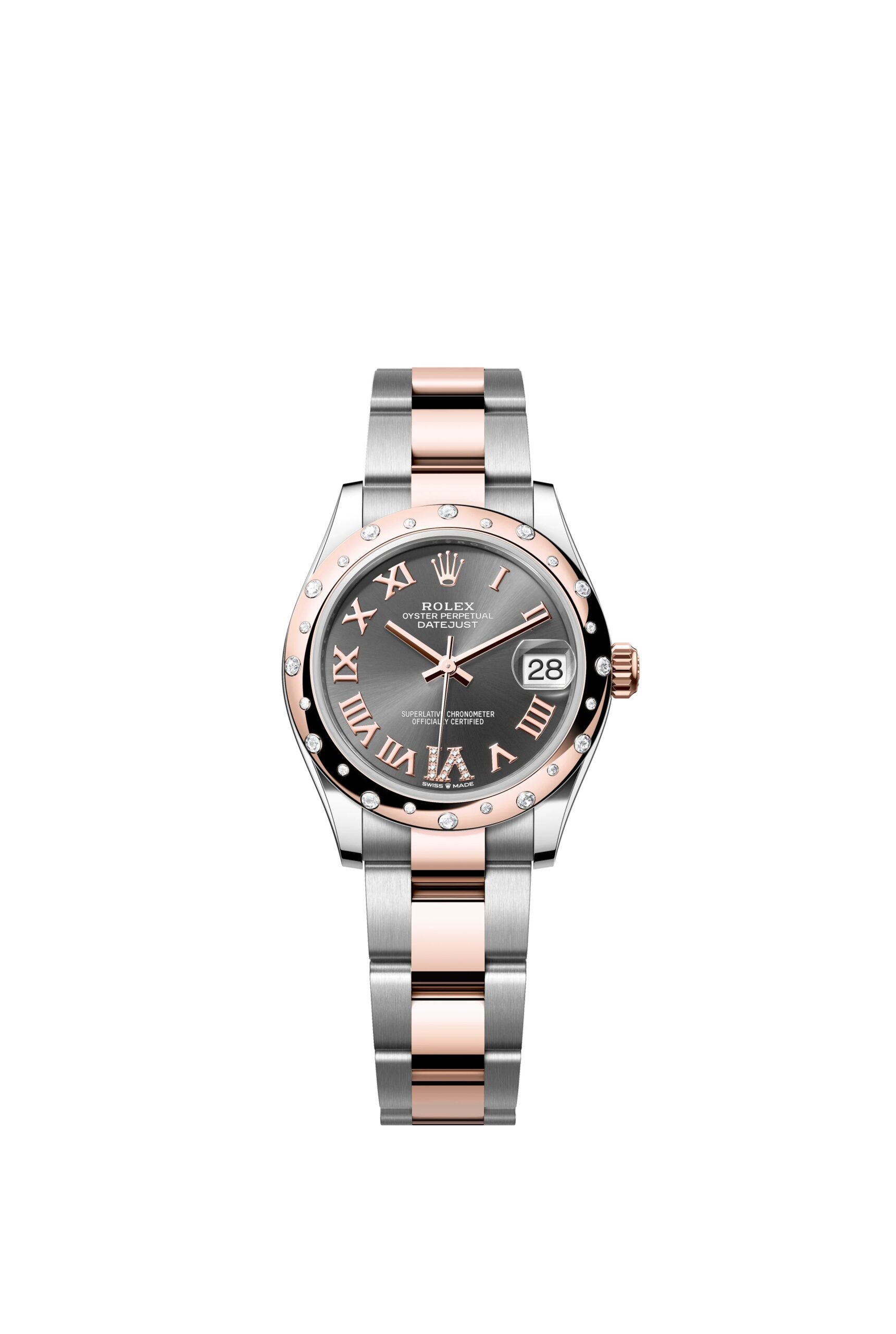 Rolex Datejust 31 Oyster, 31 mm, Oystersteel, Everose gold and diamonds Reference 278341RBR