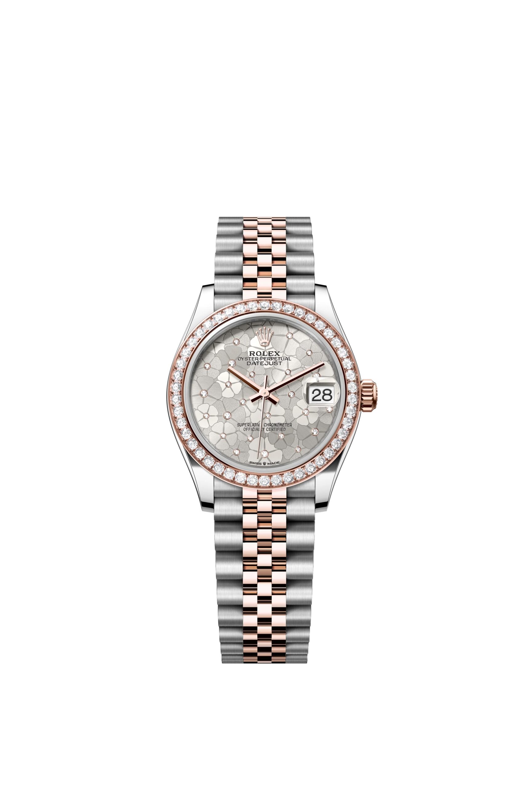 Rolex Datejust 31 Oyster, 31 mm, Oystersteel Everose gold and diamonds Reference 278381RBR