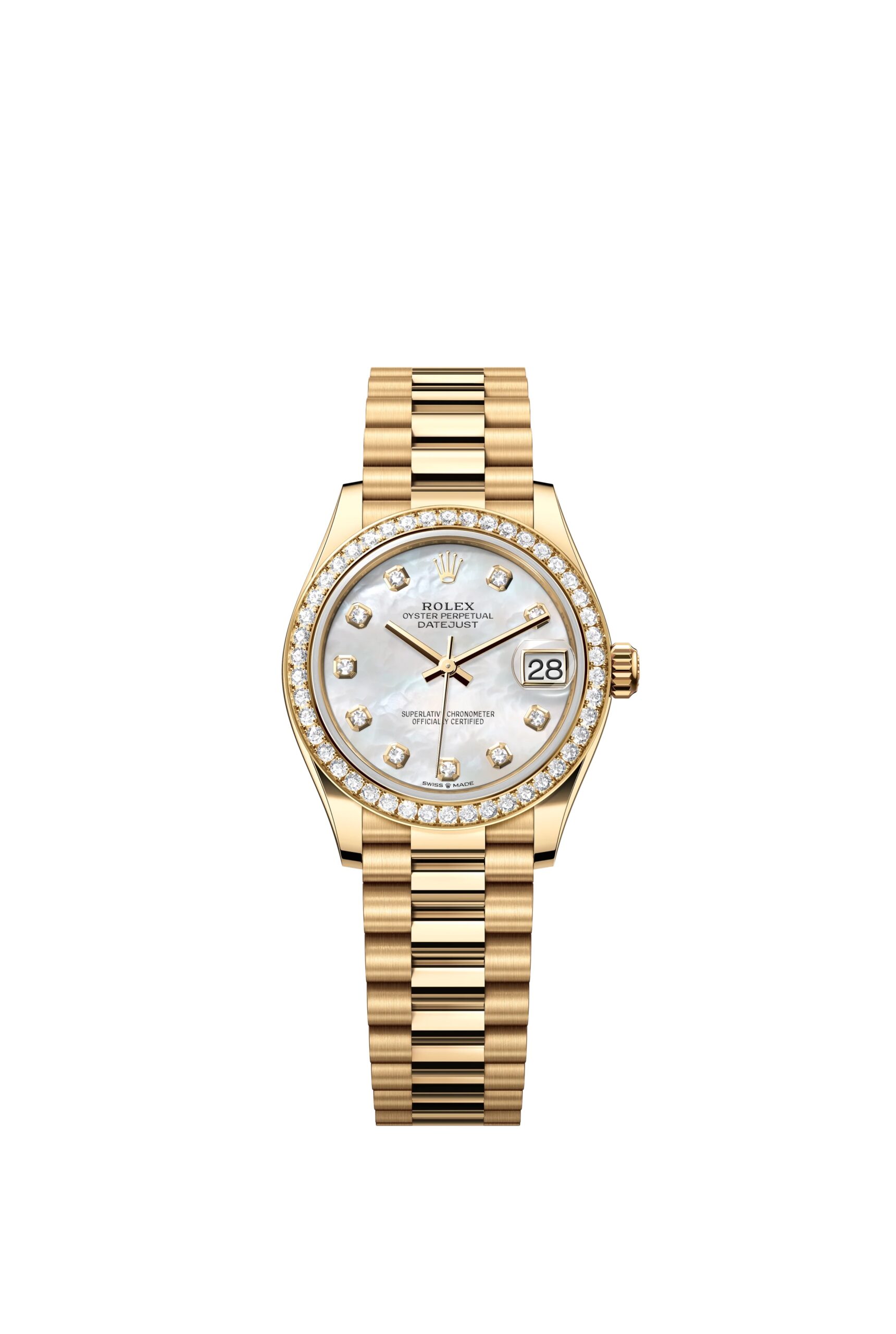 Rolex  Datejust 31 Oyster, 31 mm, yellow gold and diamonds Reference 278288RBR