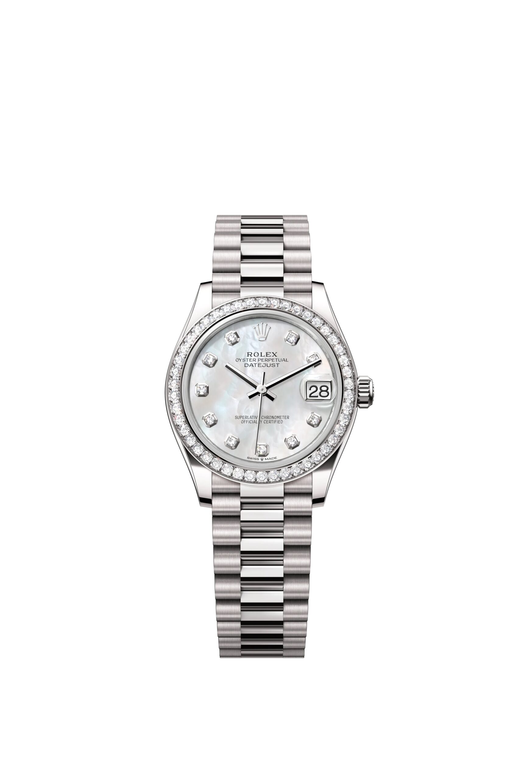 Rolex Datejust 31 Oyster, 31 mm, white gold and diamonds Reference 278289RBR